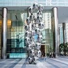 Giant modern round group polishing mirror stainless steel decoration metal artistic sculpture