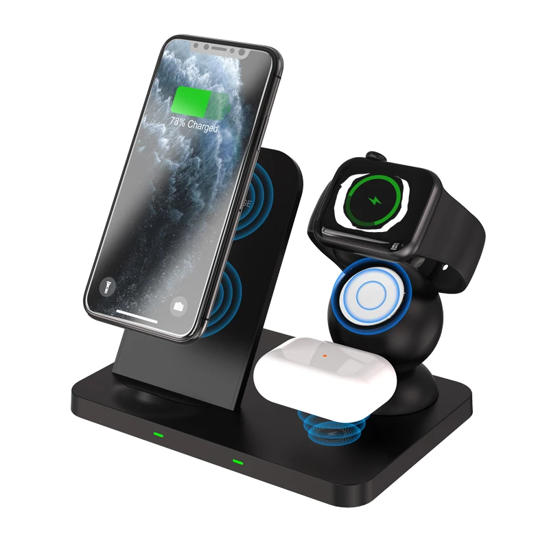 15W 3 in 1 Folding Wireless Charging Station for Cell Phone Smart Watch Music Pods Charging
15W 3 in 1 Folding Wireless Charging Station for Cell Phone Smart Watch Music Pods Charging