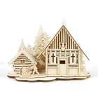 Laser cut wood crafts display with LED light for home decoration