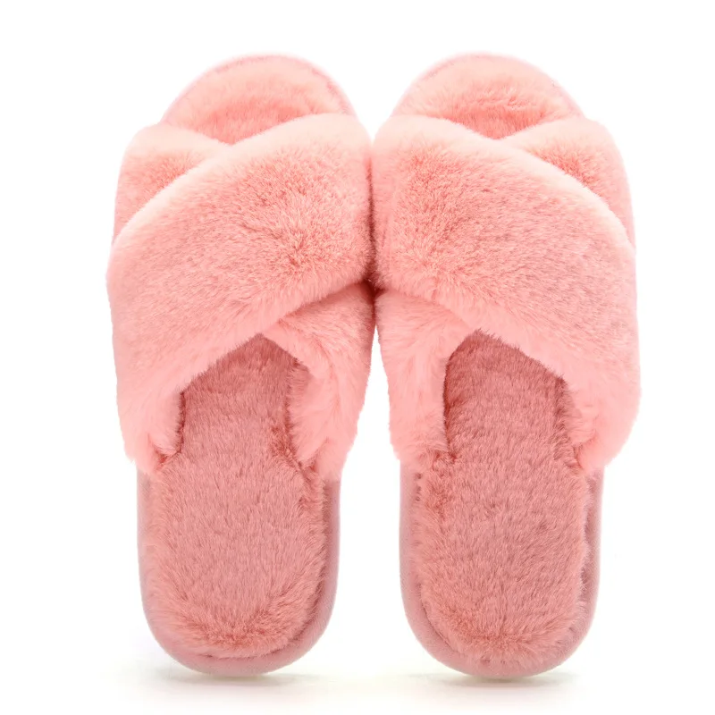 Women's Cross Band Furry Slippers House Shoes Indoor Outdoor Comfortable Rabbit Faux Fur Slippe, Customized color
Women's Cross Band Furry Slippers House Shoes Indoor Outdoor Comfortable Rabbit Faux Fur Slippe, Customized color
