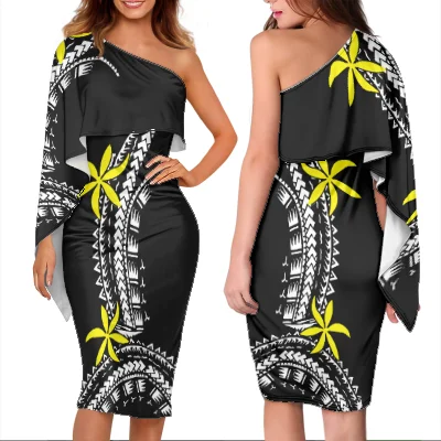 Polynesian Samoan Tribal Design Custom Shawl Off Shoulder Dresses Women Dress Oblique Collar Prom Club Bodycon Evening Dress, Customized color
Polynesian Samoan Tribal Design Custom Shawl Off Shoulder Dresses Women Dress Oblique Collar Prom Club Bodycon Evening Dress, Customized color