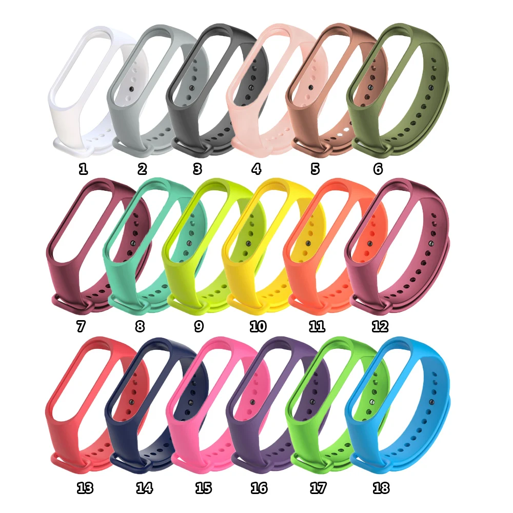 Watch Band Strap For Xiaomi 6 5 4 3 , Sport Rubber Silicone Smart Watch Bracelet Mi Band 6 5 3 4 Strap, 18 colors
Watch Band Strap For Xiaomi 6 5 4 3 , Sport Rubber Silicone Smart Watch Bracelet Mi Band 6 5 3 4 Strap, 18 colors