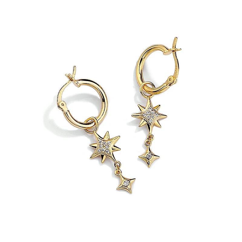 Celestial Designer Inspired Jewelry Gold Plated Star Drop Earrings Trendy 925 Silver Star Hoop Earrings for Women Lucky
Celestial Designer Inspired Jewelry Gold Plated Star Drop Earrings Trendy 925 Silver Star Hoop Earrings for Women Lucky