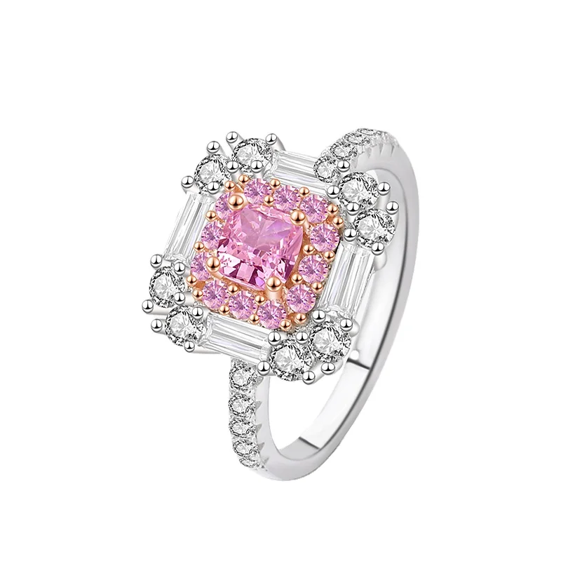 Luxury 925 Sterling Silver Two Tone Colored Cz Micro-Inset Engagement Brilliant Pink Zircon Diamond Rings for Women
Luxury 925 Sterling Silver Two Tone Colored Cz Micro-Inset Engagement Brilliant Pink Zircon Diamond Rings for Women
