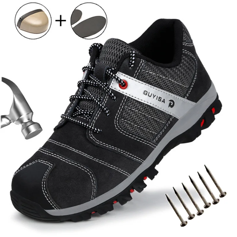 Steel Toe Shoes Men Women Work Safety Shoes Puncture-Proof Anti-Smashing Boots Non-slip Lightweight Breathable Outdoor Sneakers, Black 
Steel Toe Shoes Men Women Work Safety Shoes Puncture-Proof Anti-Smashing Boots Non-slip Lightweight Breathable Outdoor Sneakers, Black