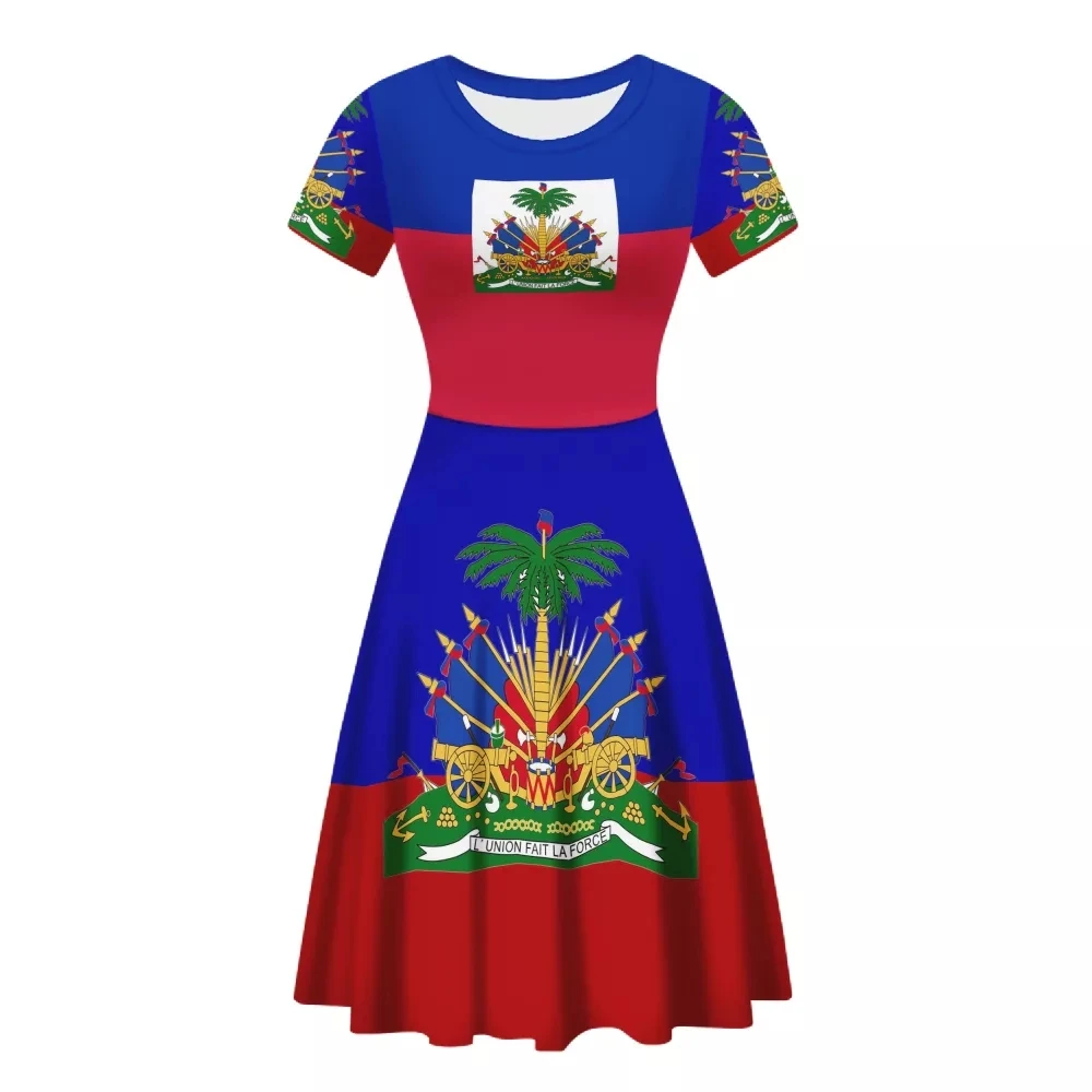 Haiti Flag Printed Dresses Women Plus Size Short Sleeve Elegant Dresses Women O-neck High Elastic Summer Causal Dress 2021, Picture color
Haiti Flag Printed Dresses Women Plus Size Short Sleeve Elegant Dresses Women O-neck High Elastic Summer Causal Dress 2021, Picture color