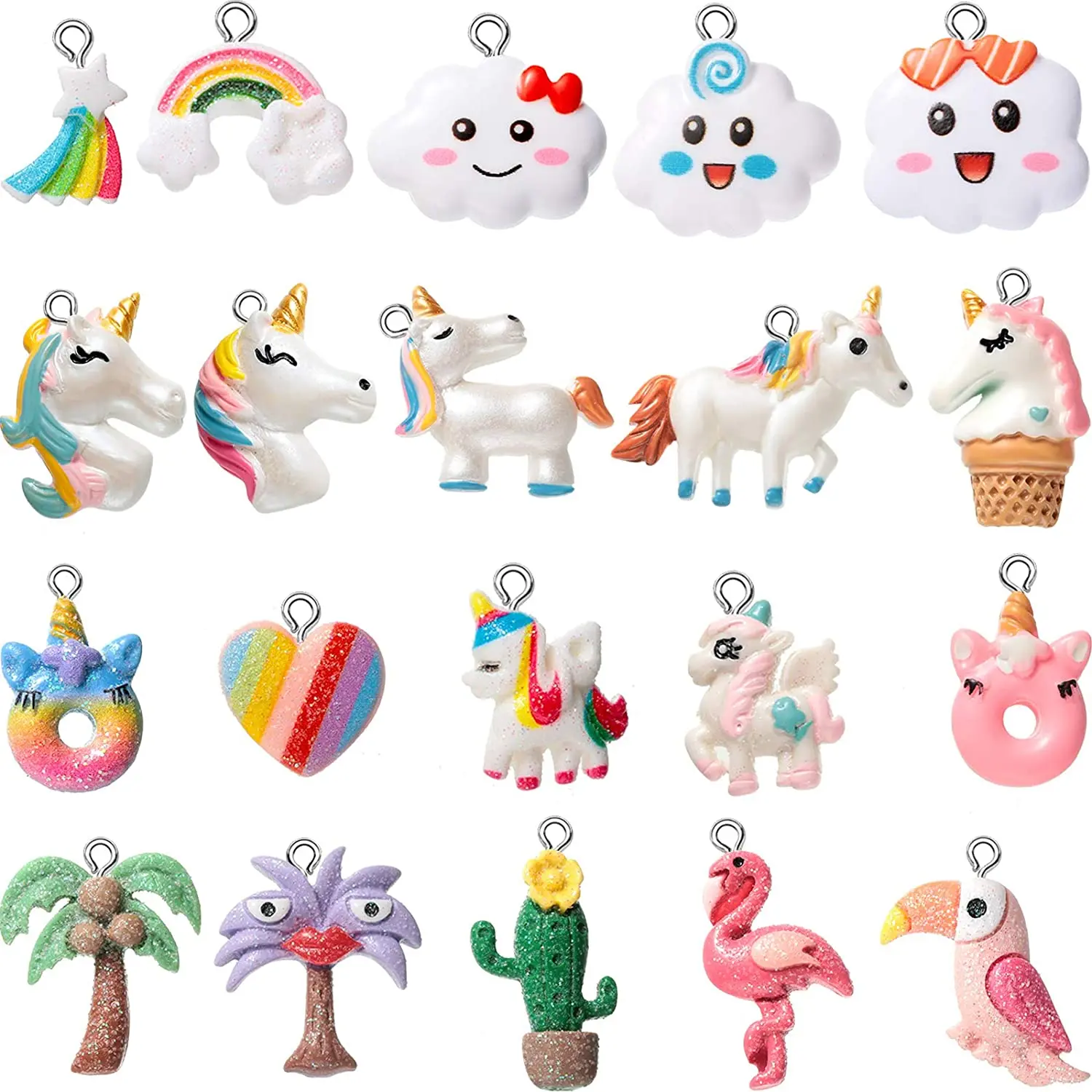 20 Pieces Unicorn Pendant Charms Rainbow Cloud Earring Bracelet Necklace DIY Jewelry Making Pendants Set for Girls Craft Party
20 Pieces Unicorn Pendant Charms Rainbow Cloud Earring Bracelet Necklace DIY Jewelry Making Pendants Set for Girls Craft Party