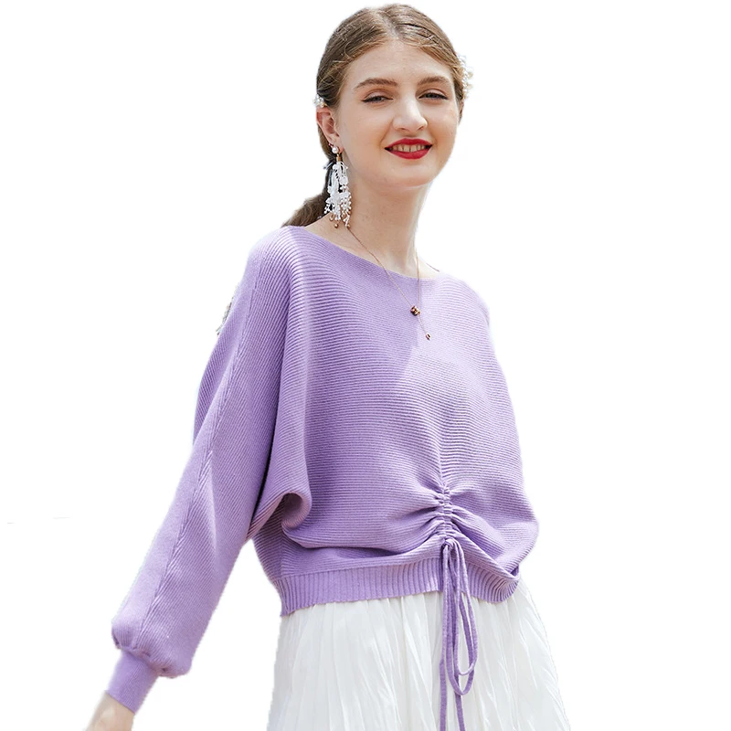 2021 autumn winter sweater women's new slash neck loose Pullover solid color bow knit women's casual women's sweaters
2021 autumn winter sweater women's new slash neck loose Pullover solid color bow knit women's casual women's sweaters