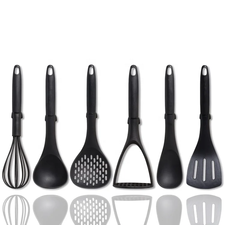 6 Pieces black factory price nylon cooking tools kitchen utensils set with good packing
6 Pieces black factory price nylon cooking tools kitchen utensils set with good packing