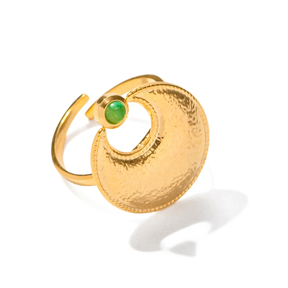 Stainless Steel 18K Gold Plated Fashion Jewelry Green Aventurine Natural Stone Lucky Light French style Open Ring for Girls
Stainless Steel 18K Gold Plated Fashion Jewelry Green Aventurine Natural Stone Lucky Light French style Open Ring for Girls