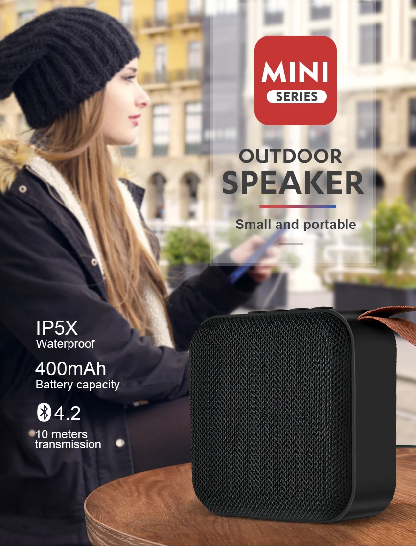 T5 Wireless Bluetooth Mini Speaker Portable Speakers Subwoofer Bluetooth 4.2 with SD FM Outdoor Column Loudspeaker - ANKUX.COM