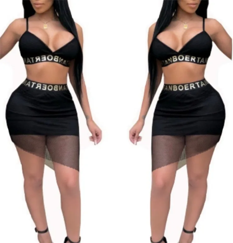 Solid letter printed sexy mesh bra 2 piece skirt sets sexy short women skirt sets, Customized color
Solid letter printed sexy mesh bra 2 piece skirt sets sexy short women skirt sets, Customized color