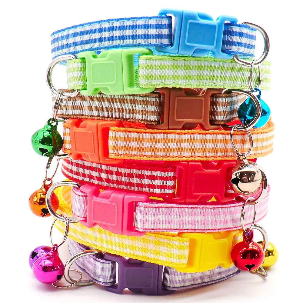 Wholesale Pet Decoration Supplies Multi Color Dog Collar Lattice Print Bell Small Pet Collar
Wholesale Pet Decoration Supplies Multi Color Dog Collar Lattice Print Bell Small Pet Collar