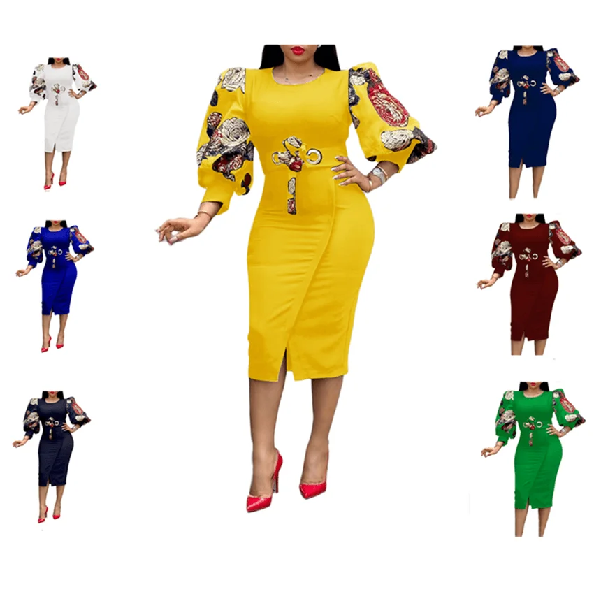D112T 2021 summer women's dress temperament commuter Large size Print dress European and American African dress
D112T 2021 summer women's dress temperament commuter Large size Print dress European and American African dress