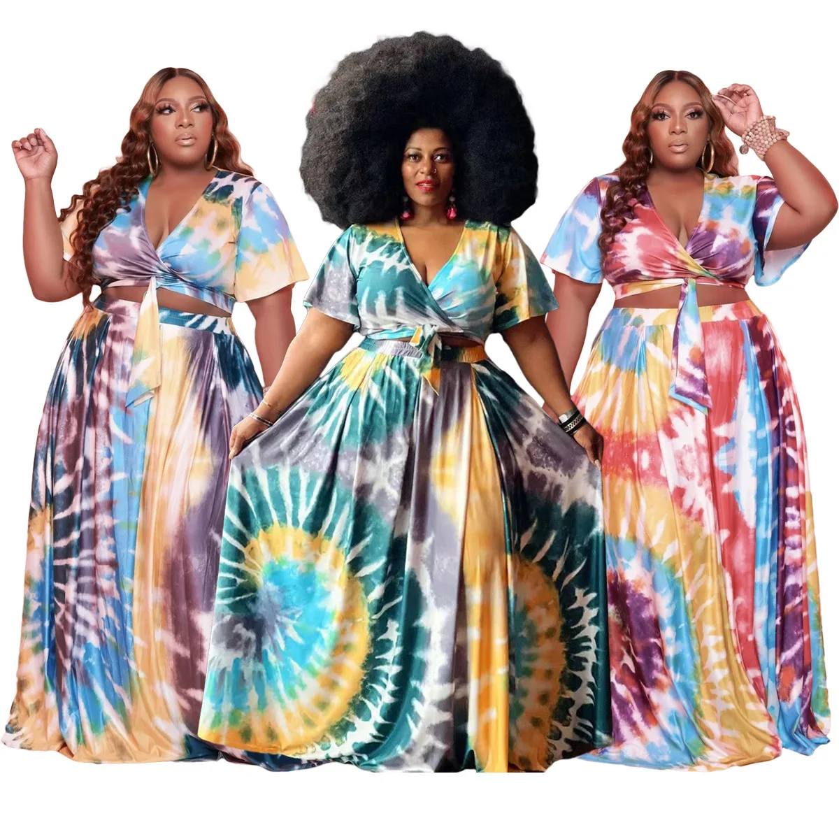 PSS2020 Fast Shipping Summer Two Piece Plus Size Tie Dye Print V Neck Sexy Long Maxi Casual Skirt Set, As show
PSS2020 Fast Shipping Summer Two Piece Plus Size Tie Dye Print V Neck Sexy Long Maxi Casual Skirt Set, As show