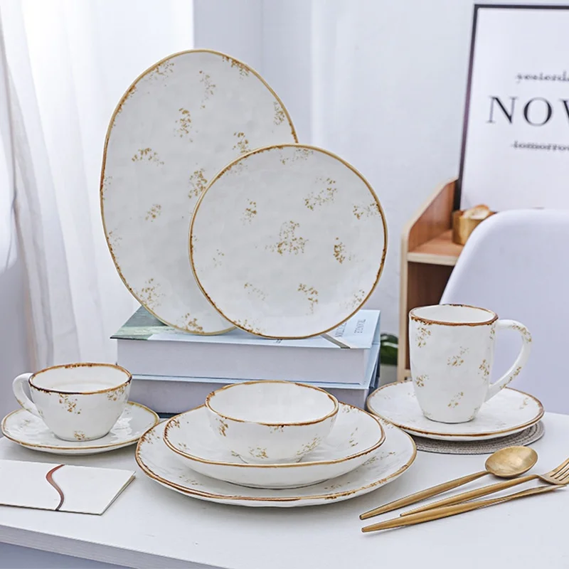Nordic Hand-painted Ceramic Dinnerware Sets Plate Mug Bowl Porcelain Tableware Sets for Home Hotel Restaurant
Nordic Hand-painted Ceramic Dinnerware Sets Plate Mug Bowl Porcelain Tableware Sets for Home Hotel Restaurant