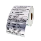 Custom high quality roll blank adhesive matte silver polyester label sticker for thermal transfer printer