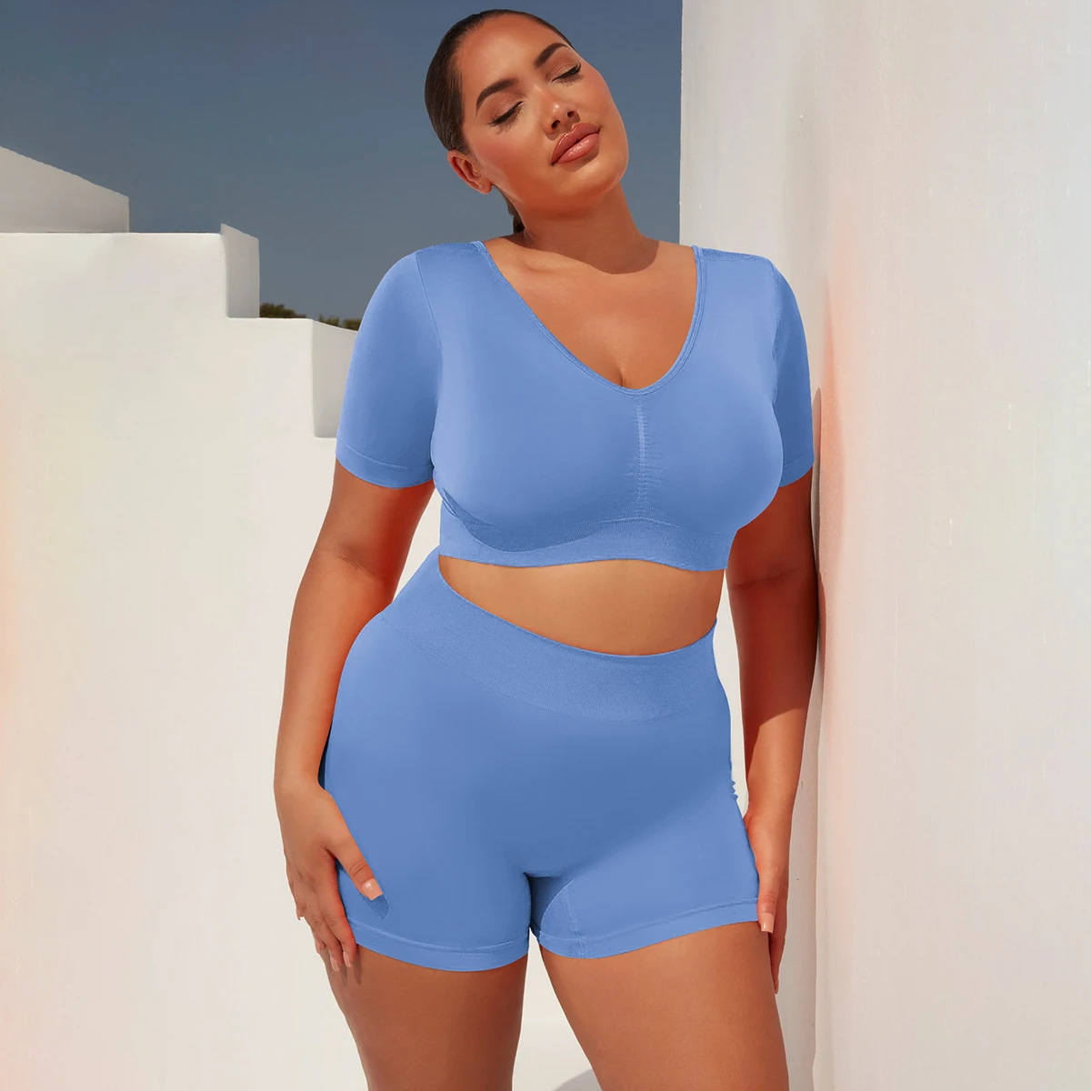 New Seamless Tight High Elastic Solid Color Wear Womens Gym Fitness Yoga Shorts Sets
New Seamless Tight High Elastic Solid Color Wear Womens Gym Fitness Yoga Shorts Sets