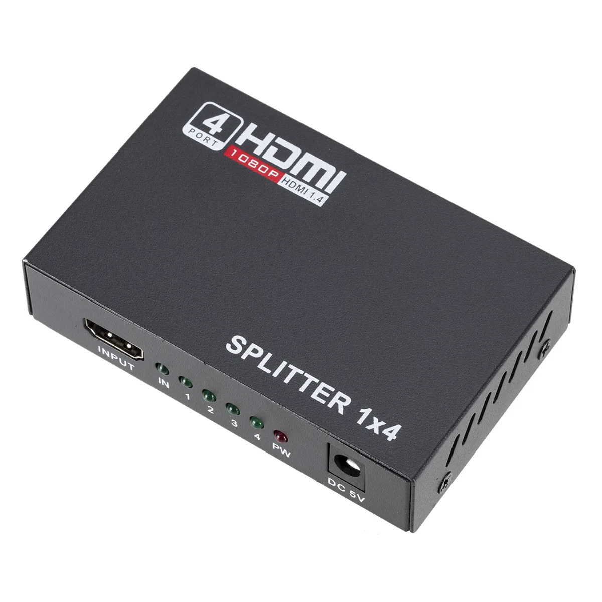 HD Splitter 1 In 4 Out Full HD 4-Port Hub Repeater Amplifier v1.4 3d 4K 1080p hd 1.4 splitter For HDTV DVD PS3 Xbox EU