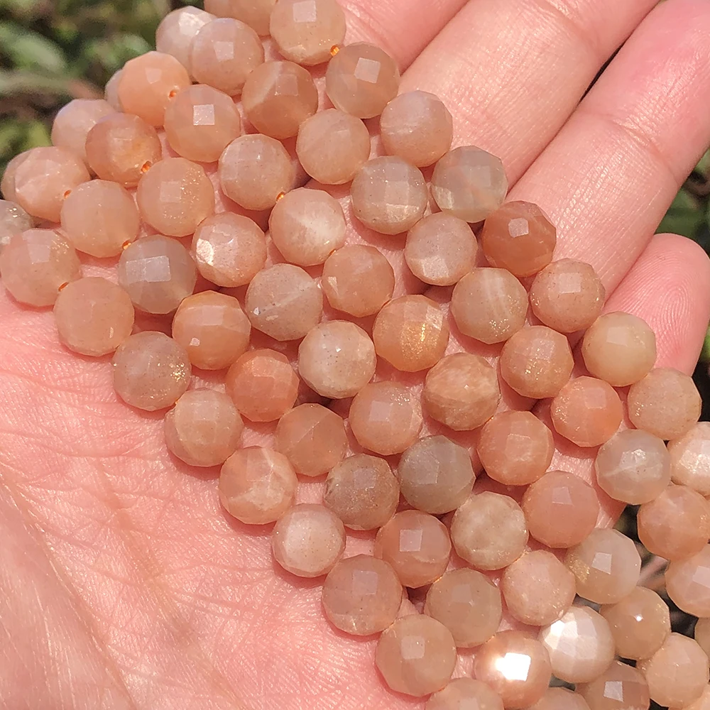 Wholesale Round Sun Stone Beads 6MM/8MM Diamond Cut Faceted Natural Sunstone Beads for Making Jewelry 7.5''
Wholesale Round Sun Stone Beads 6MM/8MM Diamond Cut Faceted Natural Sunstone Beads for Making Jewelry 7.5''
