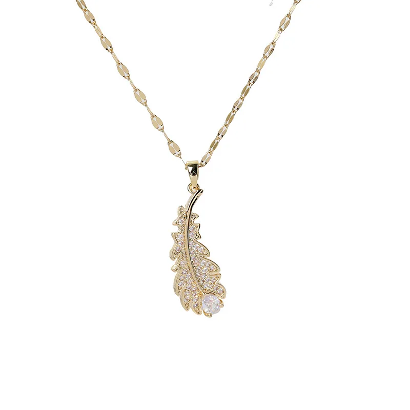 Korean fashion personality feather necklace female temperament simple clavicle chain pendant ins tide jewelry
Korean fashion personality feather necklace female temperament simple clavicle chain pendant ins tide jewelry