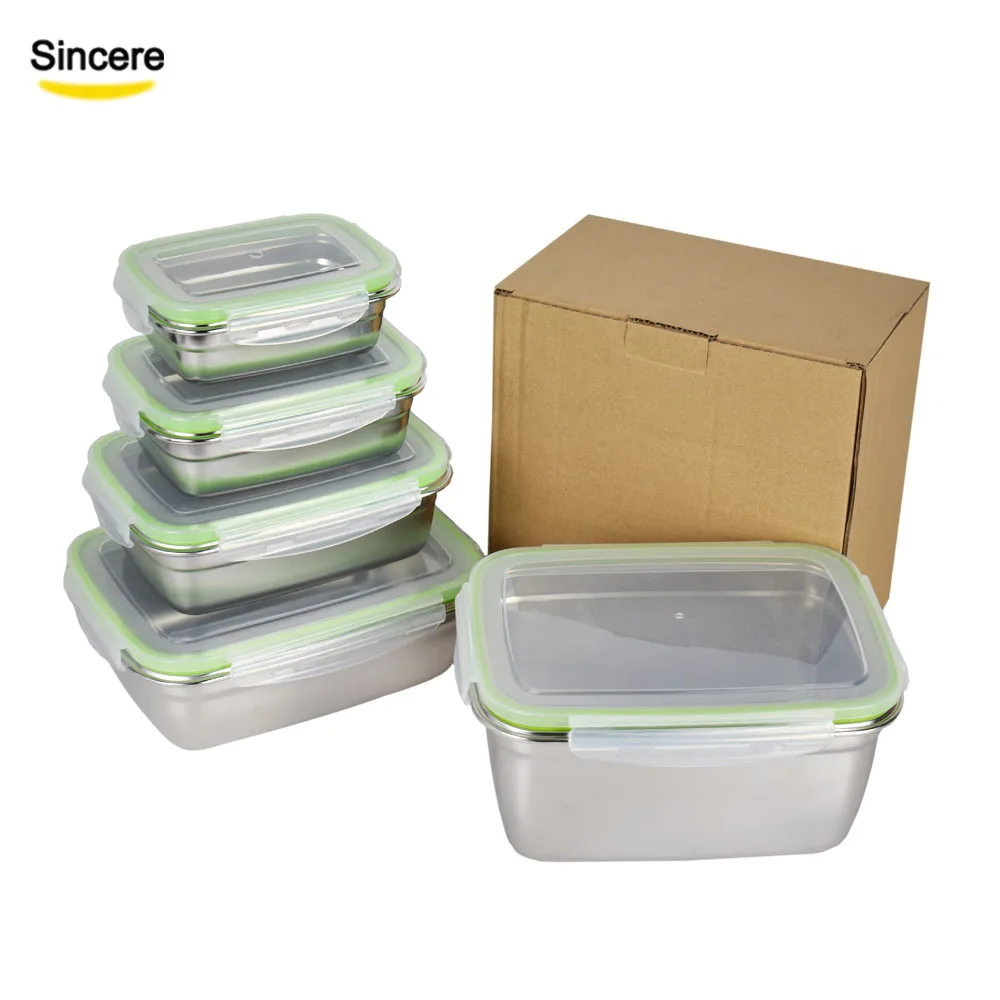 

Cheap Price Korean Stainless Steel Food Storage Container Kimchi Box 350/550/850/1800/2500ml