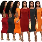 Women Sexy Stylish Women Dress Hot Design Women Backless Knitted Sweater Dress Woolen Sexy Dress