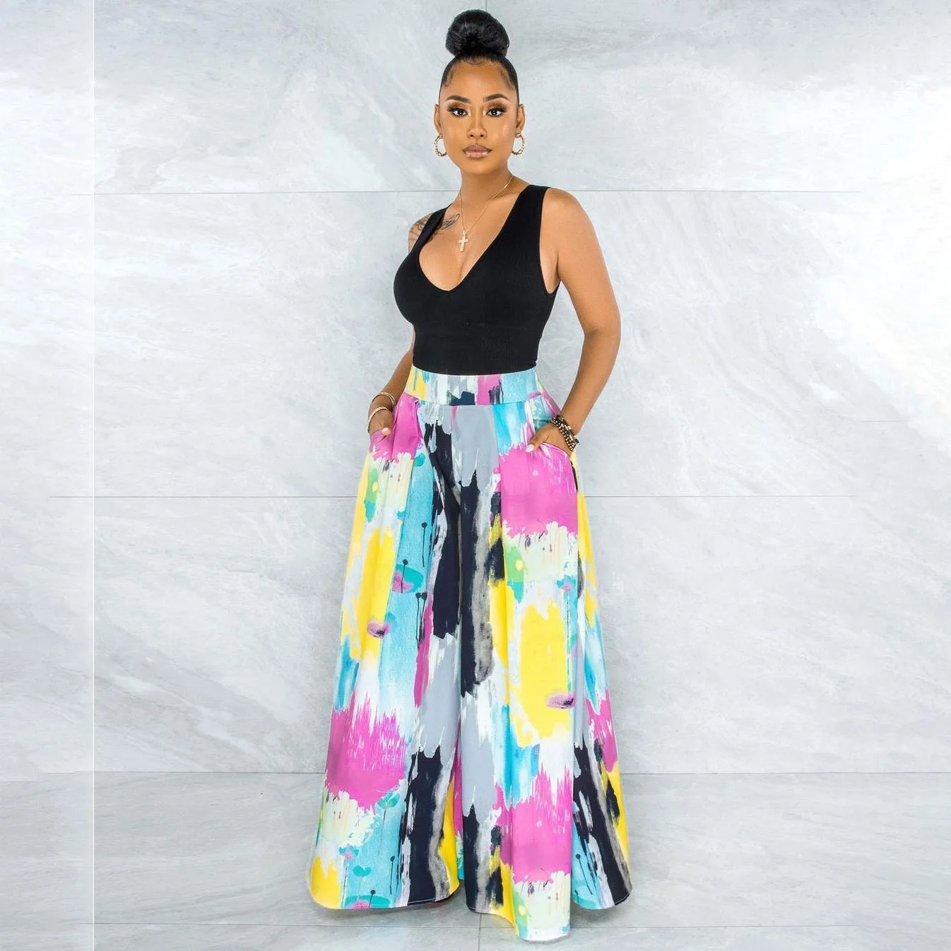 TL0998 Pretty Print Palazzo pants High Waist Loose long wide leg pants Women's pants & trousers
TL0998 Pretty Print Palazzo pants High Waist Loose long wide leg pants Women's pants & trousers