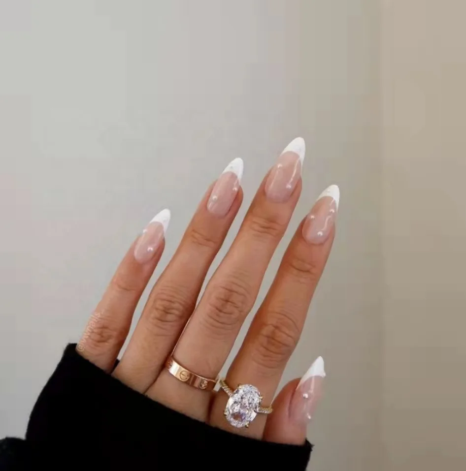 Popular Instagram factory wholesale 28pcs white tips color Oval Shapes press on nails french tips oval nails
Popular Instagram factory wholesale 28pcs white tips color Oval Shapes press on nails french tips oval nails