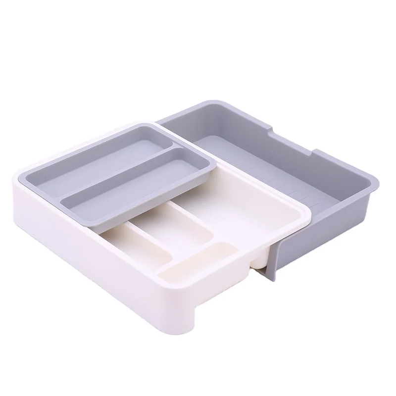 Plastic container storage box Kitchen Drawer Organizer Tray for Knives Retractable kitchen shelf partition plastic finishing box
Plastic container storage box Kitchen Drawer Organizer Tray for Knives Retractable kitchen shelf partition plastic finishing box