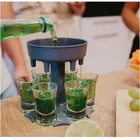 6 Way Shot glass dispenser holder Multi shot dispense Drinking Games for Cocktail Party Get Togethers At Weekend