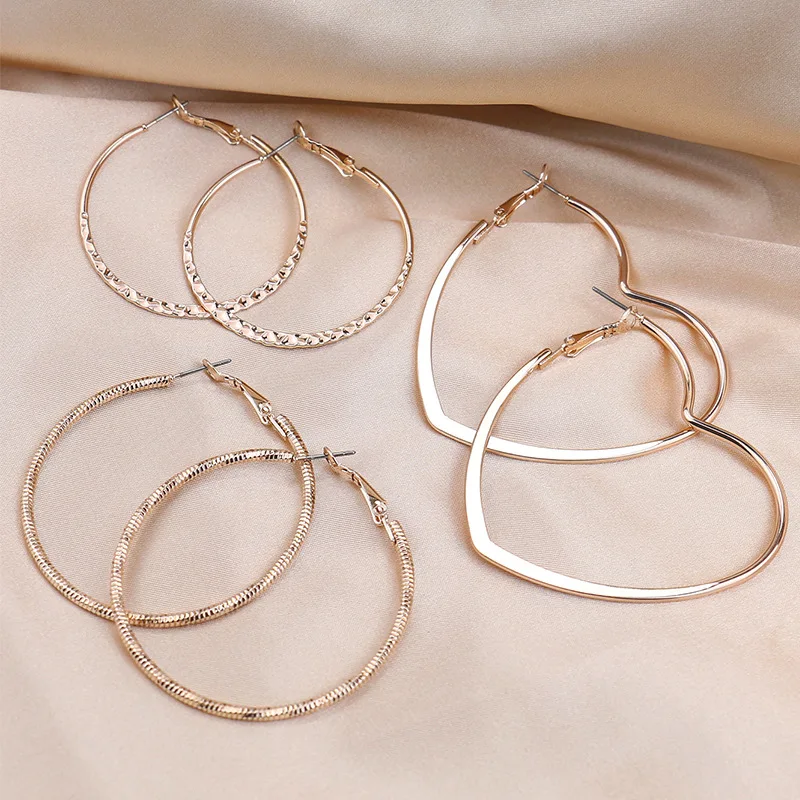 Big Circle Heart Hoops Earrings Women Boho Jewelry Vintage Minimalist Geometric Hoop Bohemia Earring Set
Big Circle Heart Hoops Earrings Women Boho Jewelry Vintage Minimalist Geometric Hoop Bohemia Earring Set