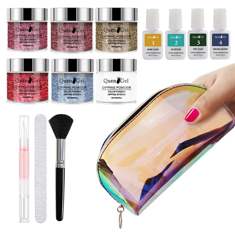 Wholesale Custom Nail Dipping Powder Kit 6 Piece Crystal Color Acrylic Powder Set System, 6 colors kit
Wholesale Custom Nail Dipping Powder Kit 6 Piece Crystal Color Acrylic Powder Set System, 6 colors kit