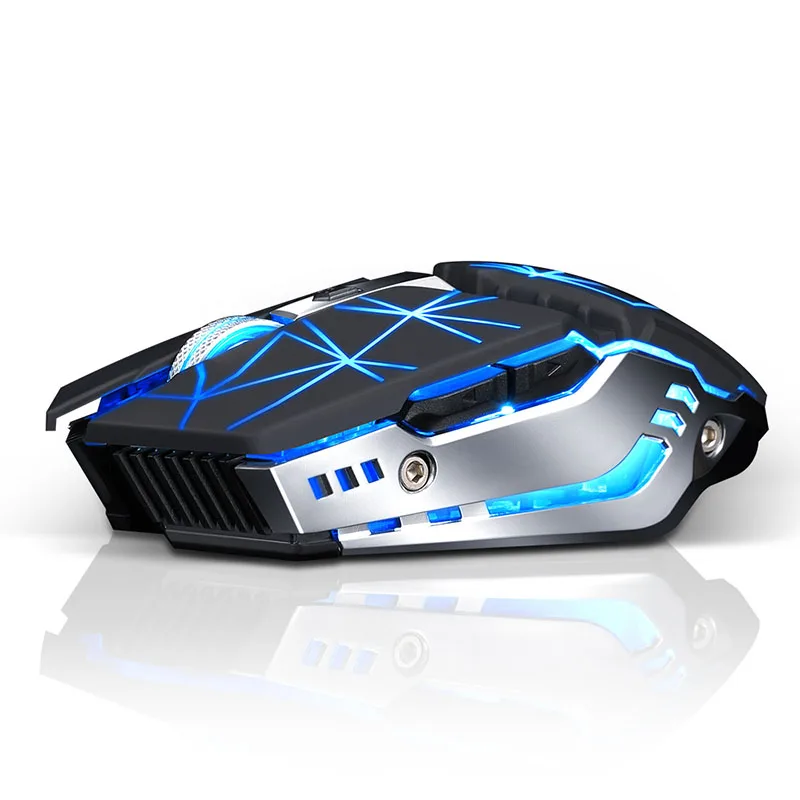 

Best Selling 1600DPI Rechargeable Ergonomic Mute PC Wireless RGB Gaming Mouse, Black white gray/star black