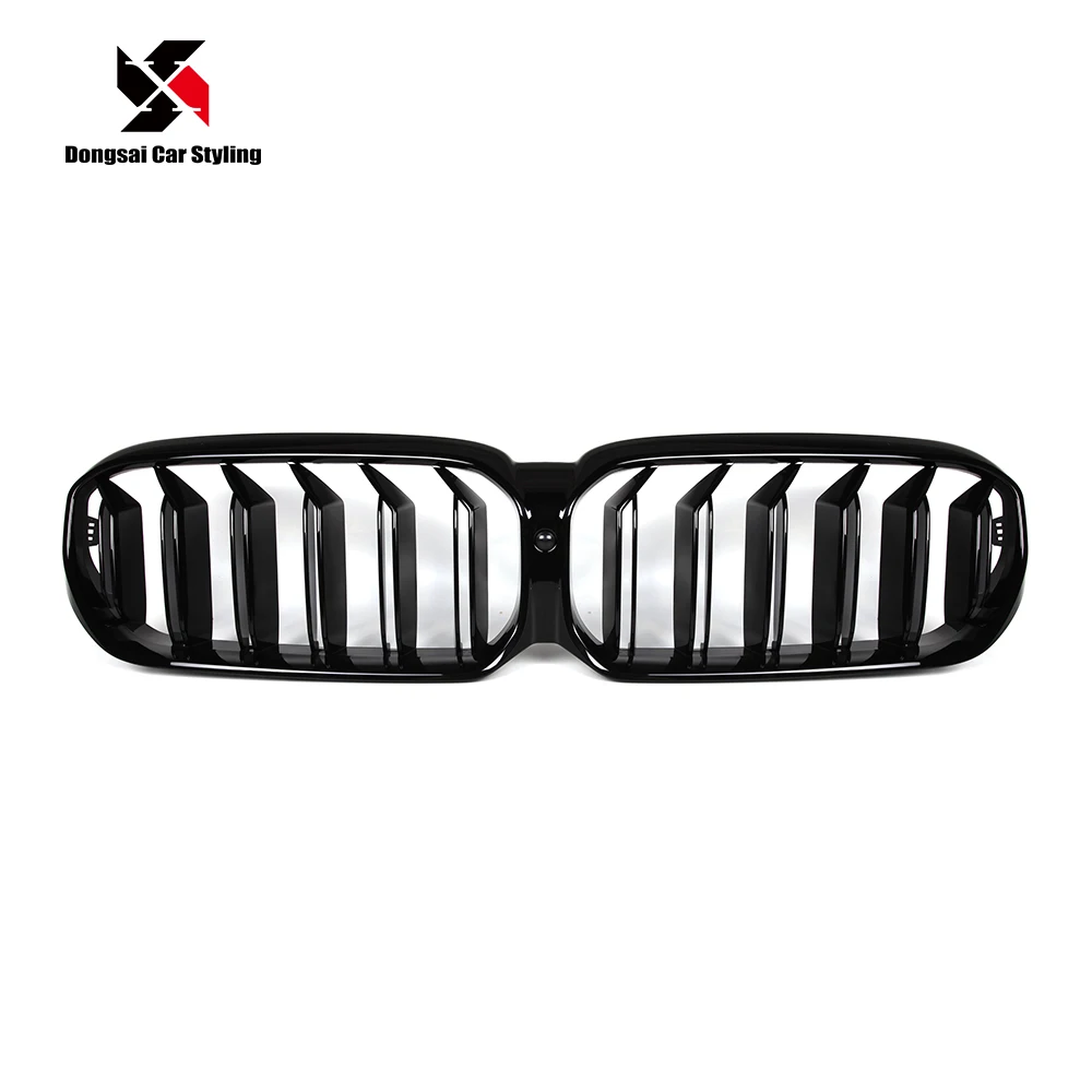 

ABS Gloss Black Double Slat Front Bumper Grill Mesh Grille for BMW 5 Series G30 LCI 520d 530i 540i 2020+