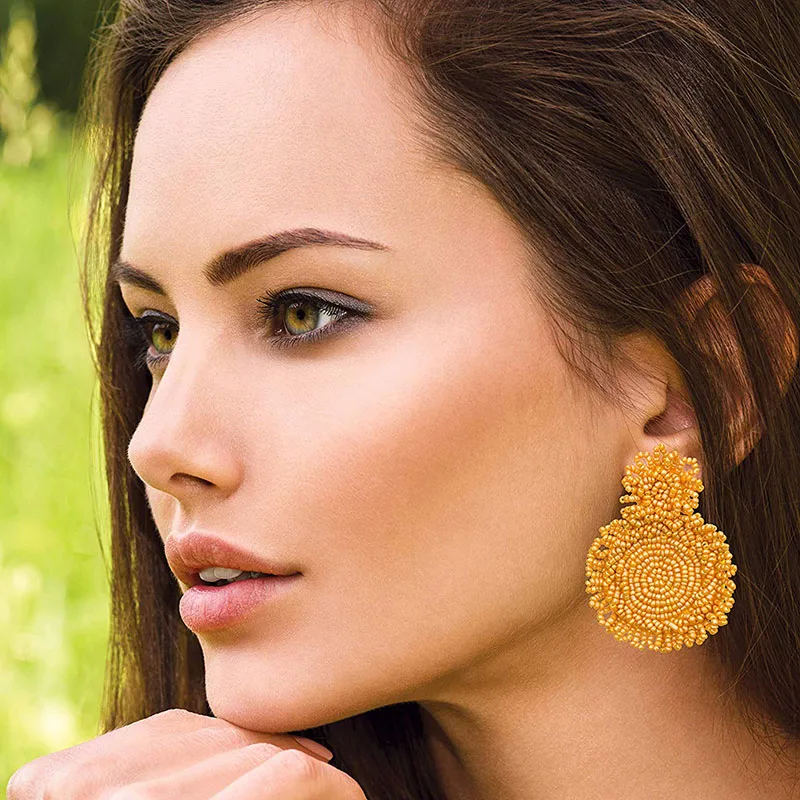 Handmade beaded earrings bohemian statement earrings woven drop earrings for women and girls christmas gift wholesale
Handmade beaded earrings bohemian statement earrings woven drop earrings for women and girls christmas gift wholesale