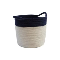 Wholesale laundry durable baby folding 100% cotton rope plant woven storage basket with handle
Wholesale laundry durable baby folding 100% cotton rope plant woven storage basket with handle