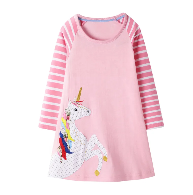 Custom Kids Dress Pink Striped Fashion Patch Unicorn Long Sleeve Straight A Word Girl Skirt
Custom Kids Dress Pink Striped Fashion Patch Unicorn Long Sleeve Straight A Word Girl Skirt