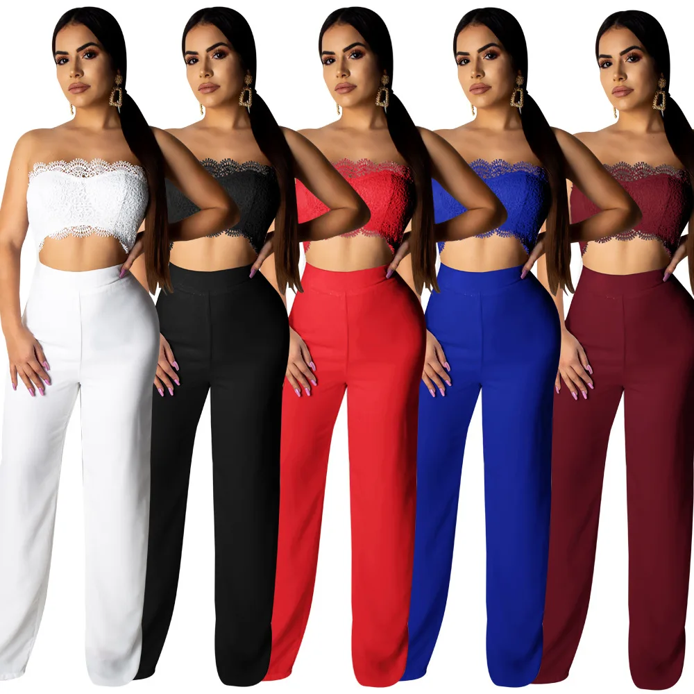 Fashion Trend Solid Color Lace Sleeveless Stretch Vest Wide Leg Pants Zipper Splicing High Waist Long Rompers For Women Ladies, Shown
Fashion Trend Solid Color Lace Sleeveless Stretch Vest Wide Leg Pants Zipper Splicing High Waist Long Rompers For Women Ladies, Shown