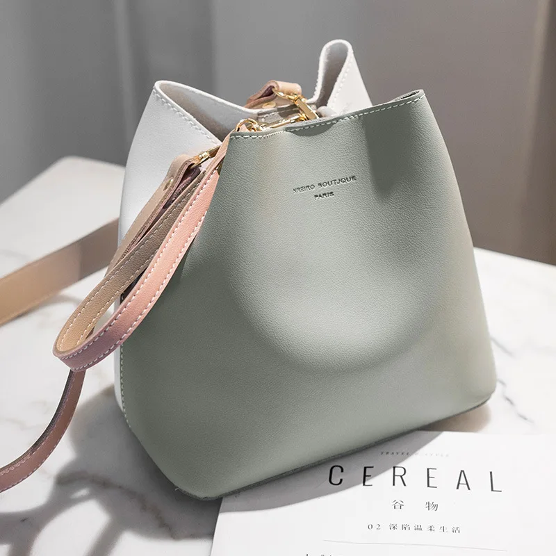 2020 wholesale New lady PU leather contrast color bucket bag for women, Customizable
2020 wholesale New lady PU leather contrast color bucket bag for women, Customizable
