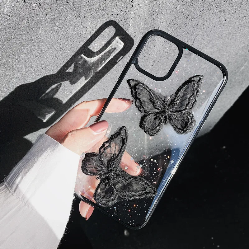 Black Lace Butterfly Phone Case For Iphone 6S 8 7 Plus 11 12 Pro Max Xs Max X XR Luxury Shining Soft Case Colorful Fashion Shell
Black Lace Butterfly Phone Case For Iphone 6S 8 7 Plus 11 12 Pro Max Xs Max X XR Luxury Shining Soft Case Colorful Fashion Shell