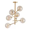 nordic modern hanging lighting with clear transparent globe glass cover brass ceiling lamp