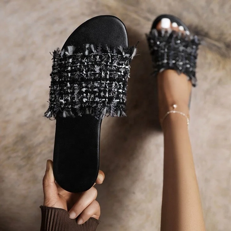 Beauty Print Flat Big Size 43 Plat Cotton Print Fabric Comfortable Outdoor Black Open Round Toe Summer women Slippers Slides
Beauty Print Flat Big Size 43 Plat Cotton Print Fabric Comfortable Outdoor Black Open Round Toe Summer women Slippers Slides