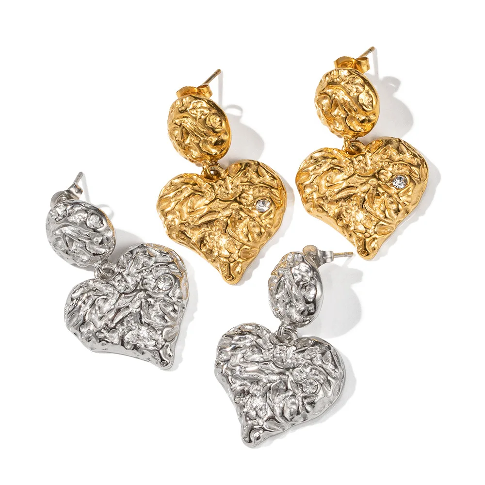 Hot Selling Stainless Steel Irregular Heart Earrings For Lady Real 18K Gold Plated Fashion Drop Earrings Wholesale 2023 Jewelry
Hot Selling Stainless Steel Irregular Heart Earrings For Lady Real 18K Gold Plated Fashion Drop Earrings Wholesale 2023 Jewelry