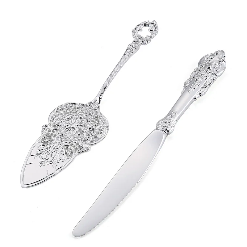 Vintage luxury server stainless steel silver cake cutter slicer knife and triangle cake server set for wedding
Vintage luxury server stainless steel silver cake cutter slicer knife and triangle cake server set for wedding