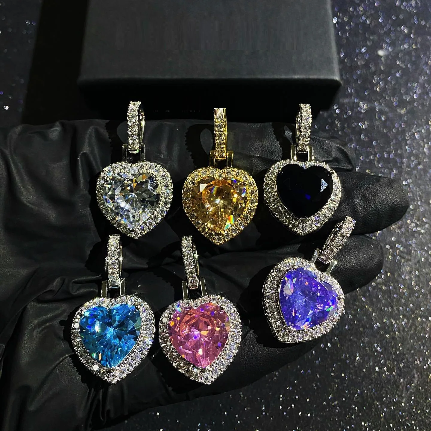 big large 15mm pink blue white solid heart zircon paved pendant necklace with 5A cz paved colorful rainbow jewelry for wedding, Black
big large 15mm pink blue white solid heart zircon paved pendant necklace with 5A cz paved colorful rainbow jewelry for wedding, Black