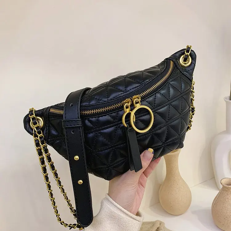 2021 single shoulder diamond chain waist bag South Korea fashion soft embroidery waist bag, Customized color
2021 single shoulder diamond chain waist bag South Korea fashion soft embroidery waist bag, Customized color