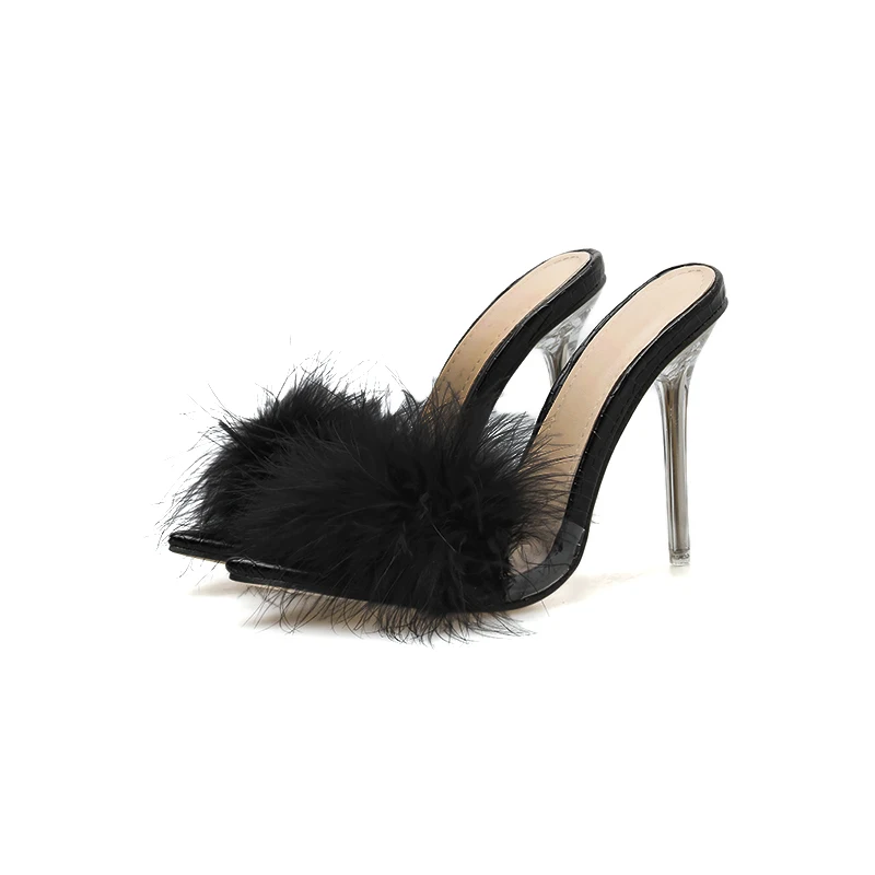 100898 Women's Shoes Slip-On Crystal Thin Heel High Heels Pointed Toe Fur Slippers Stilettos Sandals Womens Party Shoes, Black
100898 Women's Shoes Slip-On Crystal Thin Heel High Heels Pointed Toe Fur Slippers Stilettos Sandals Womens Party Shoes, Black