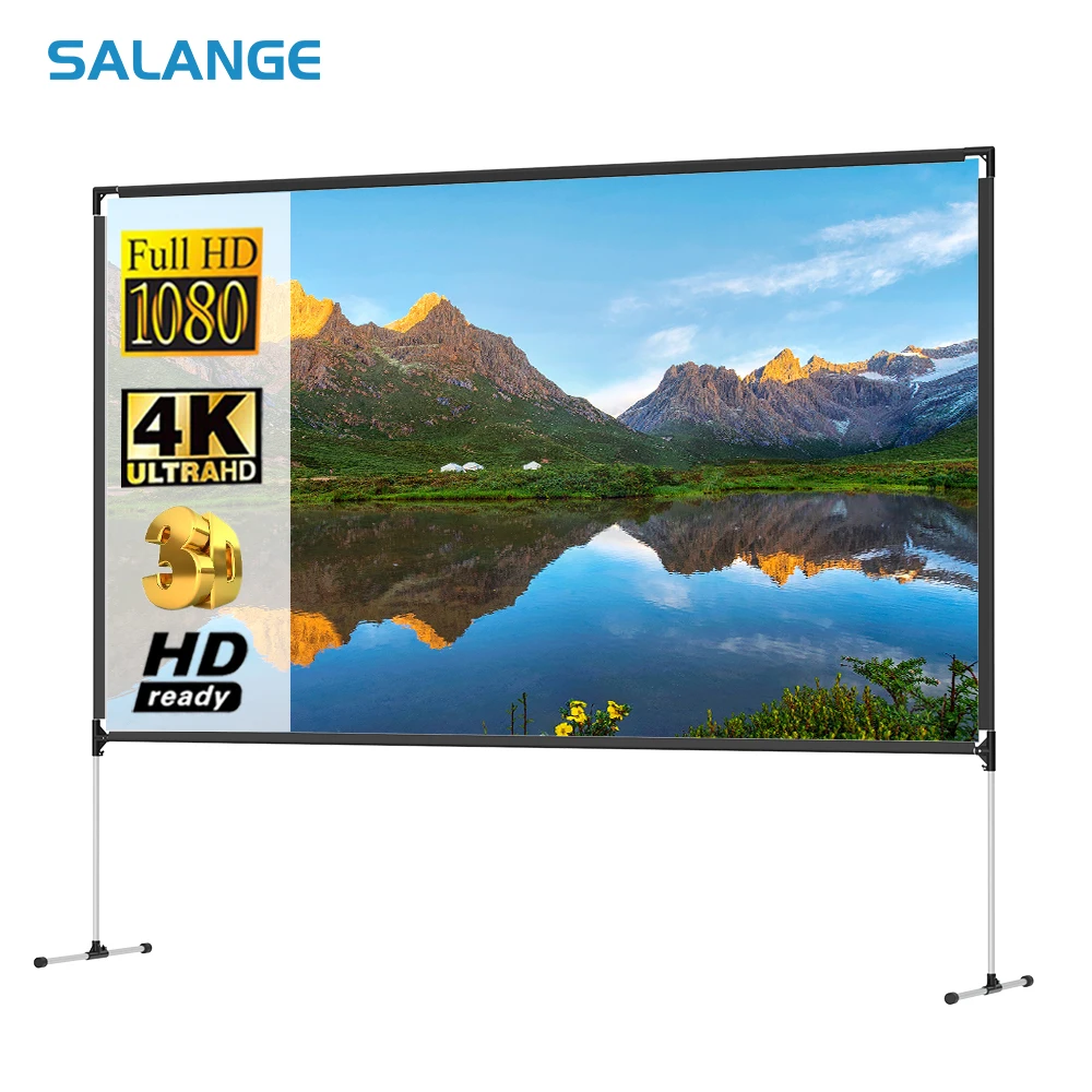Salange16:9 Outdoor Projection Screen With Stand 100 Inches Portable Projector Screen Film Theater Movie Screen For Projector, White
Salange16:9 Outdoor Projection Screen With Stand 100 Inches Portable Projector Screen Film Theater Movie Screen For Projector, White