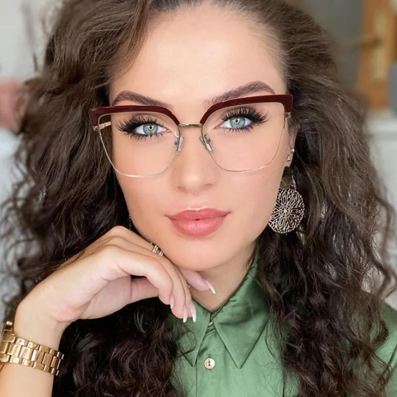 Cat Eye Anti-blue Light Glasses Spectacle Eyeglasses Optical Metal Fashion Eyewear Optical Frames
Cat Eye Anti-blue Light Glasses Spectacle Eyeglasses Optical Metal Fashion Eyewear Optical Frames
